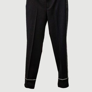 Gucci Black Wool Pants w/ White Stripe